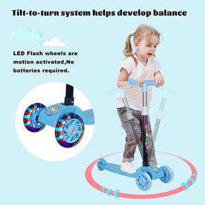 Foldable 3 Wheels Kids Scooter with Lighting Wheel Toy